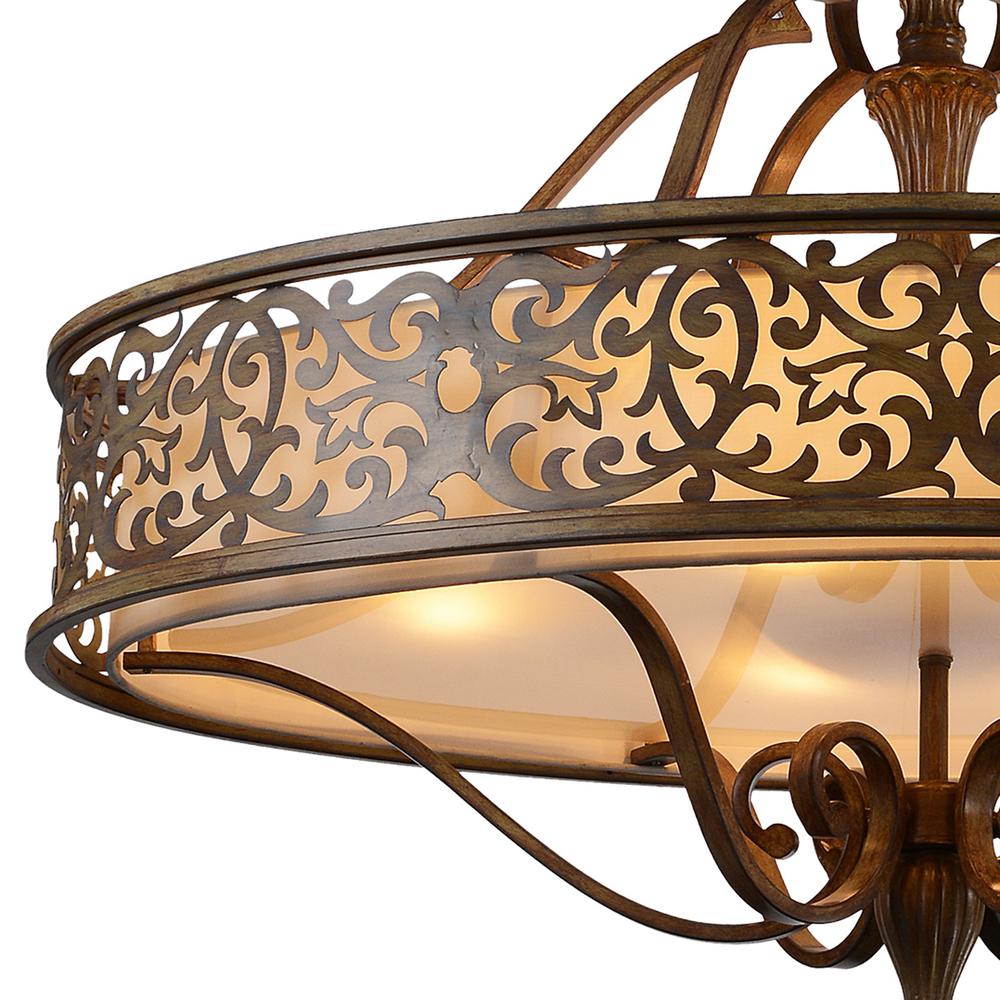 Nicole 6 Light Drum Shade Chandelier With Brushed Chocolate Finish. Picture 4