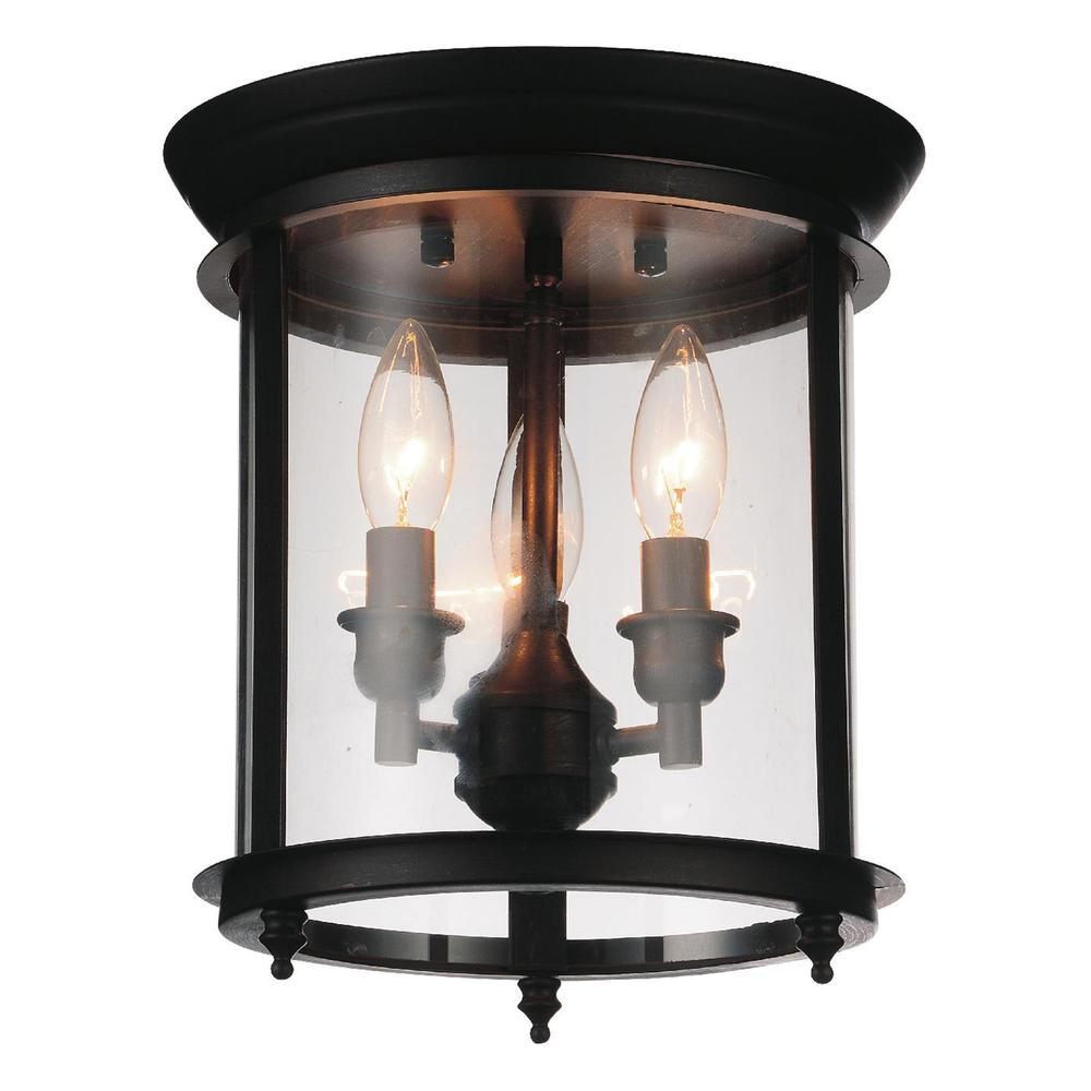 Desire 3 Light Cage Flush Mount With Oil Rubbed Bronze Finish. Picture 1