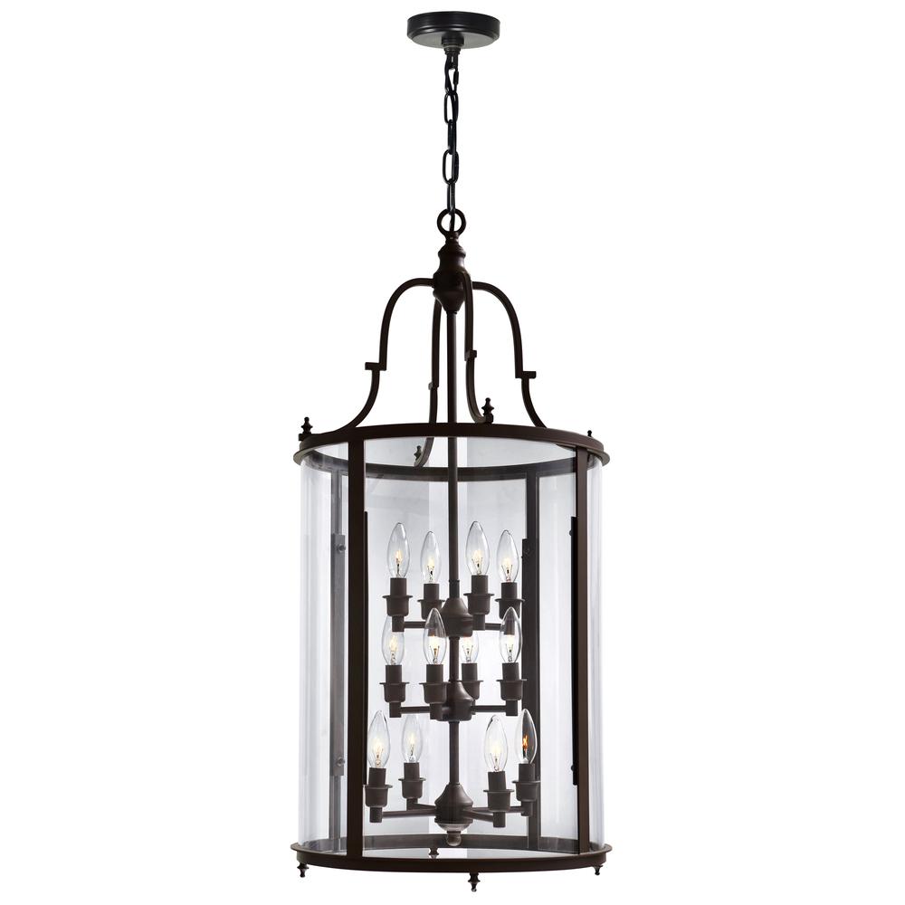 Desire 12 Light Drum Shade Chandelier With Oil Rubbed Bronze Finish. Picture 1