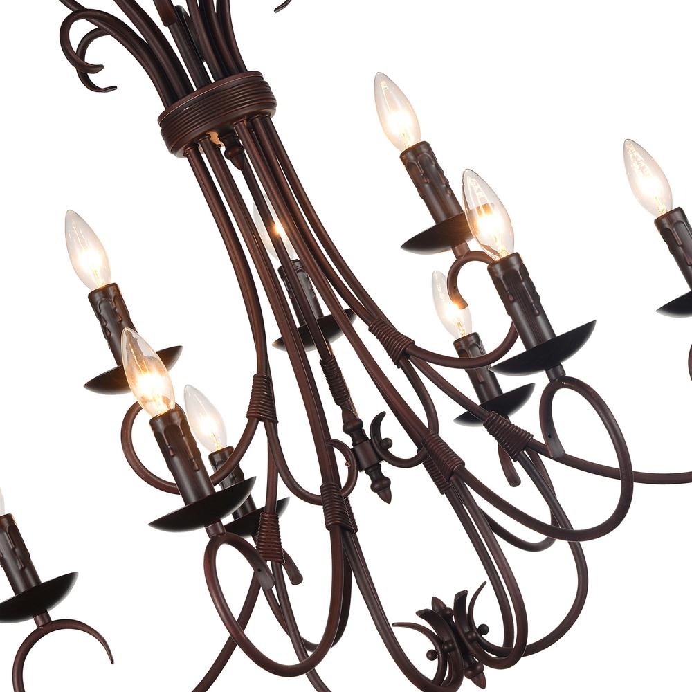 Maddy 9 Light Up Chandelier With Oil Rubbed Brown Finish. Picture 3