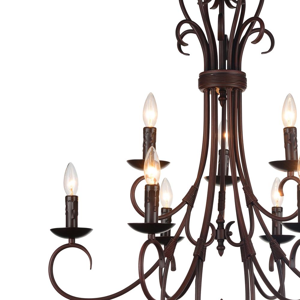 Maddy 9 Light Up Chandelier With Oil Rubbed Brown Finish. Picture 4