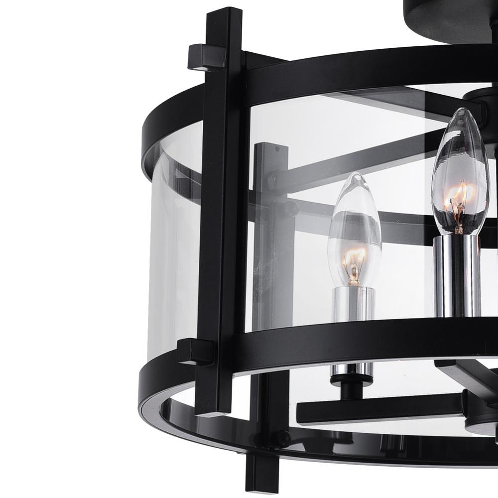 Miette 4 Light Cage Flush Mount With Black Finish. Picture 3