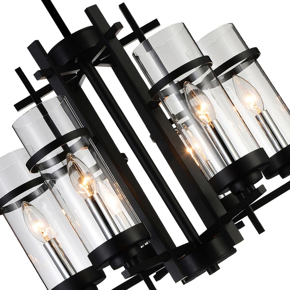 Sierra 6 Light Up Chandelier With Black Finish. Picture 3