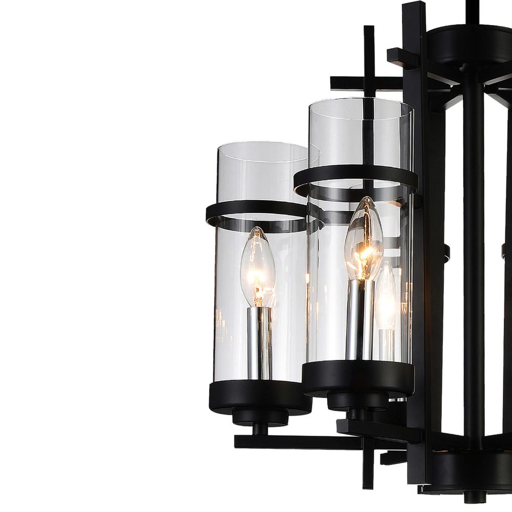 Sierra 6 Light Up Chandelier With Black Finish. Picture 4