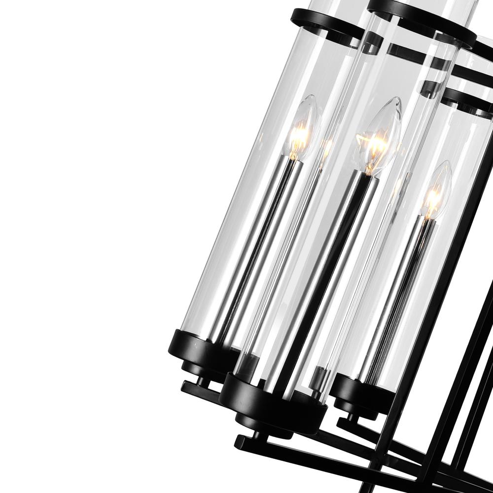 Sierra 8 Light Up Chandelier With Black Finish. Picture 4