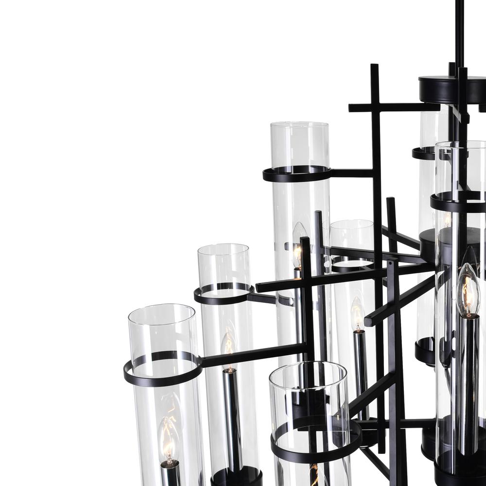 Sierra 12 Light Up Chandelier With Black Finish. Picture 2