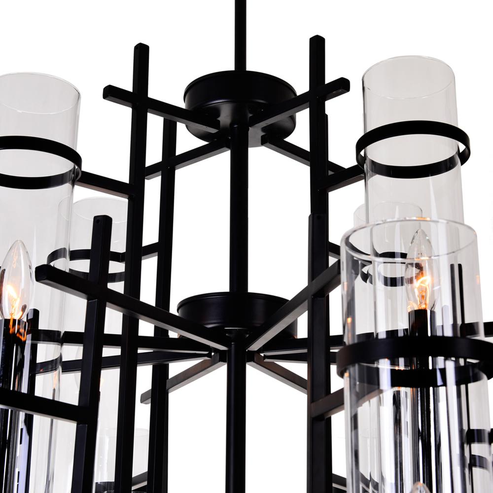 Sierra 12 Light Up Chandelier With Black Finish. Picture 7