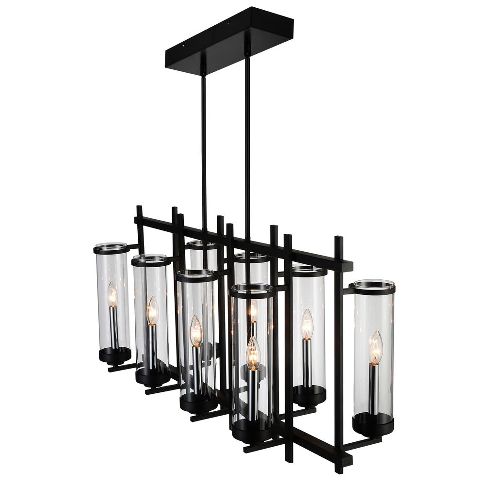 Sierra 8 Light Up Chandelier With Black Finish. Picture 1