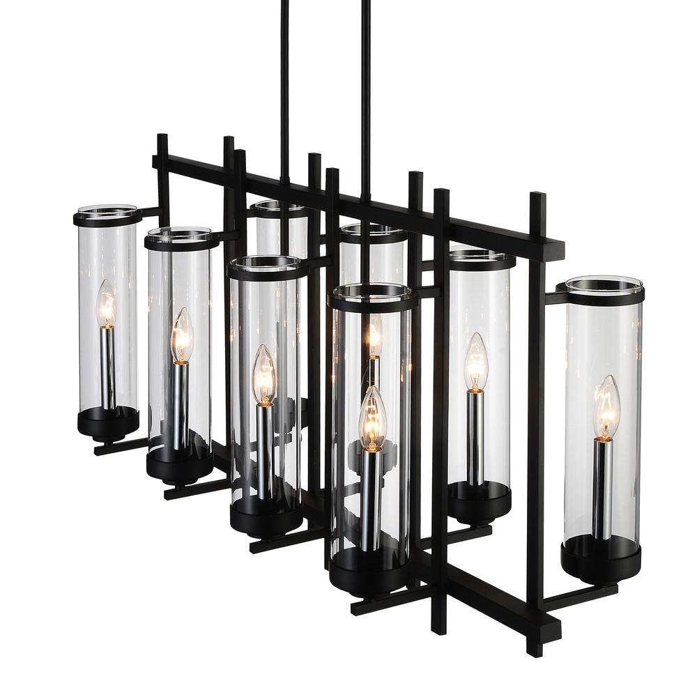 Sierra 8 Light Up Chandelier With Black Finish. Picture 2
