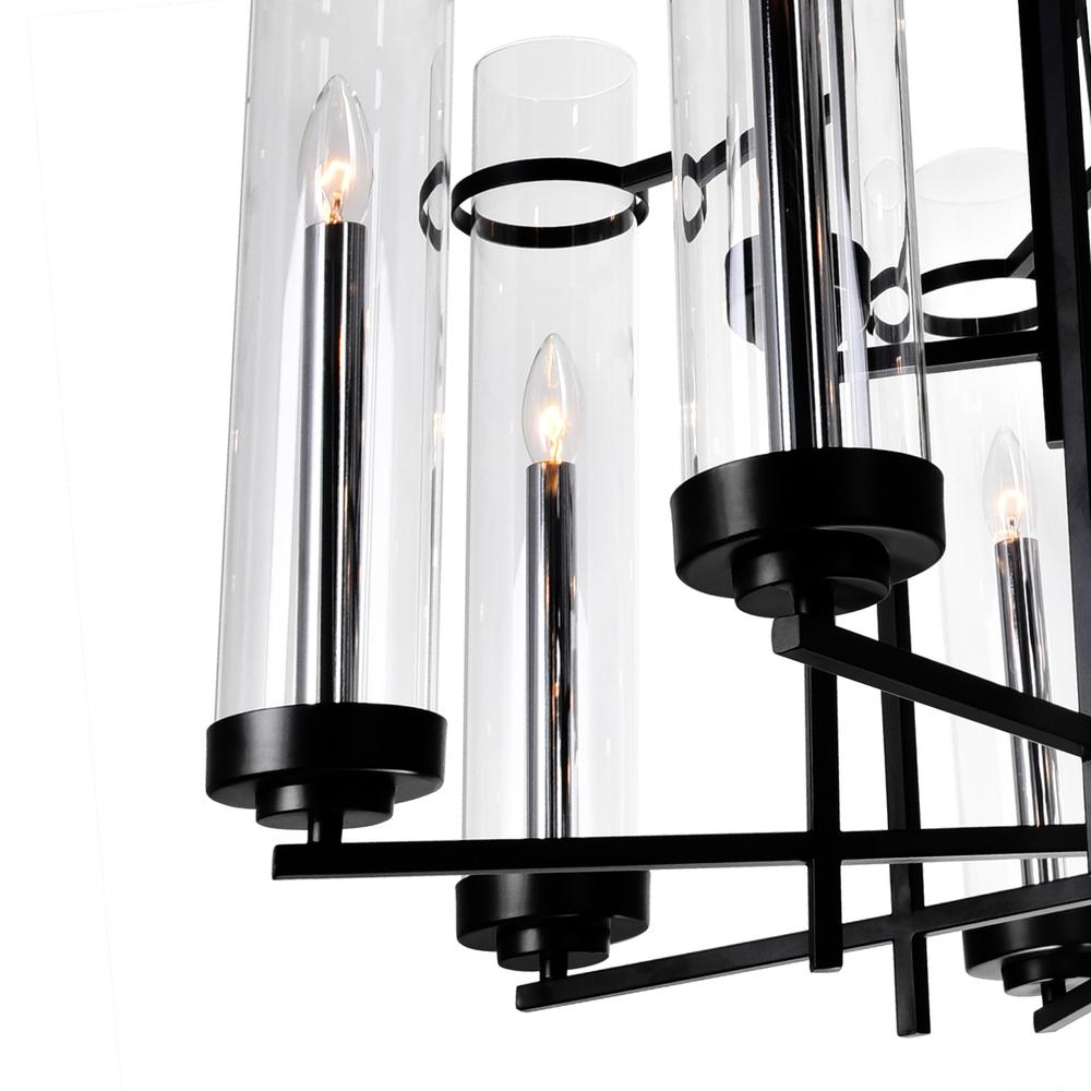 Sierra 8 Light Up Chandelier With Black Finish. Picture 3