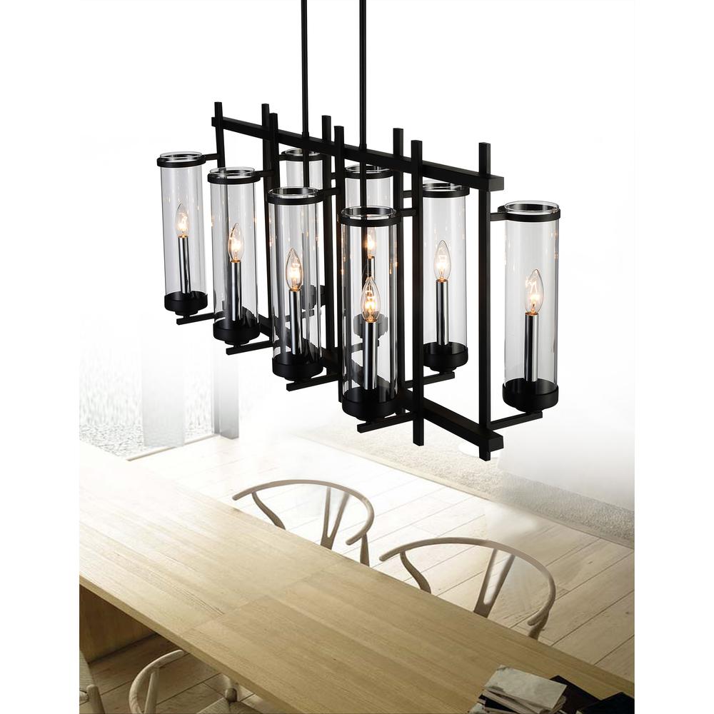 Sierra 8 Light Up Chandelier With Black Finish. Picture 6