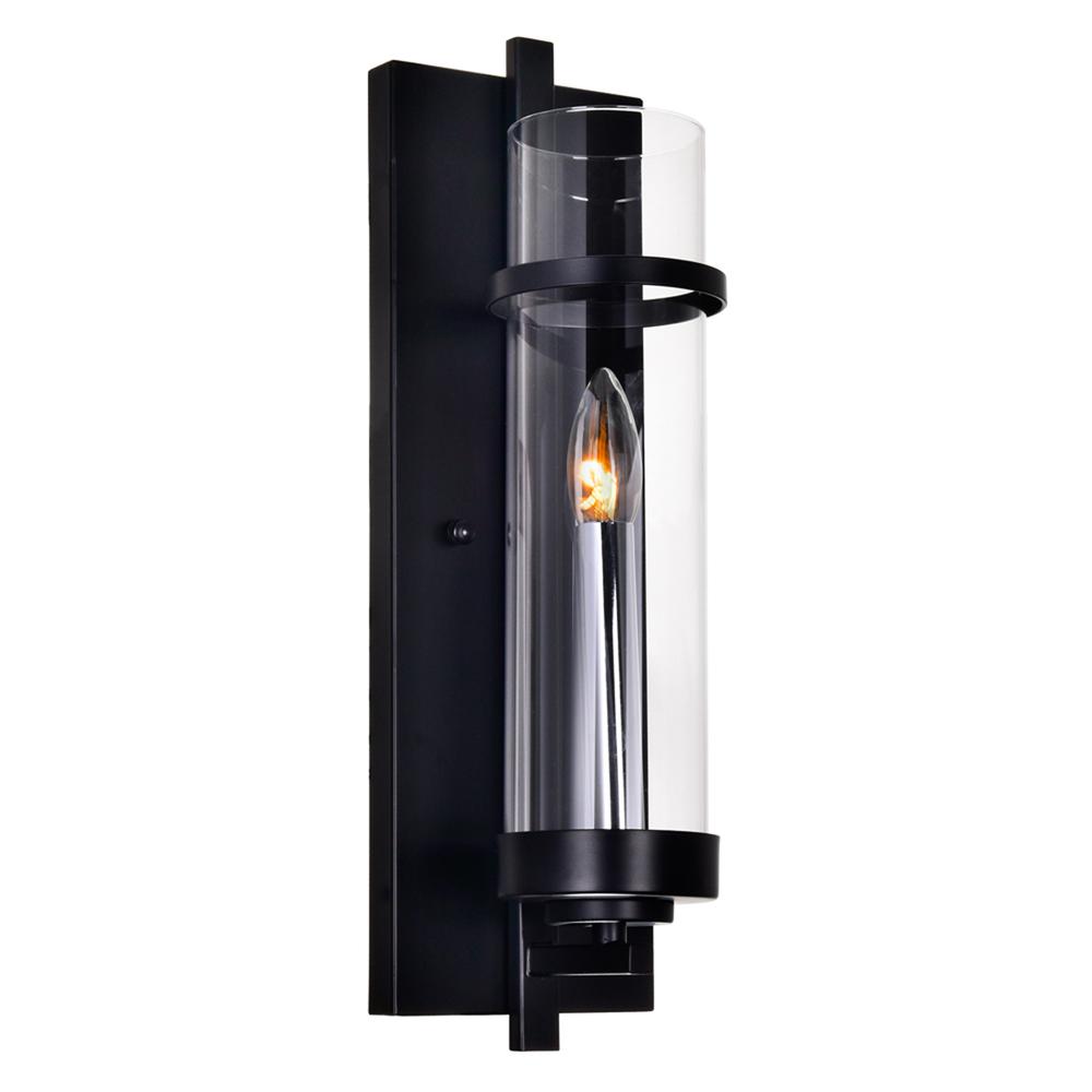 Sierra 1 Light Wall Sconce With Black Finish. Picture 1