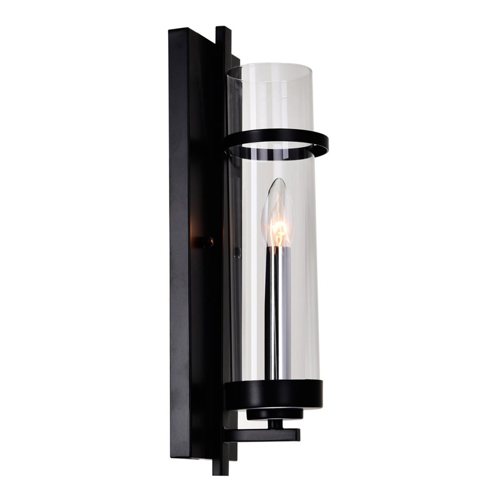 Sierra 1 Light Wall Sconce With Black Finish. Picture 3