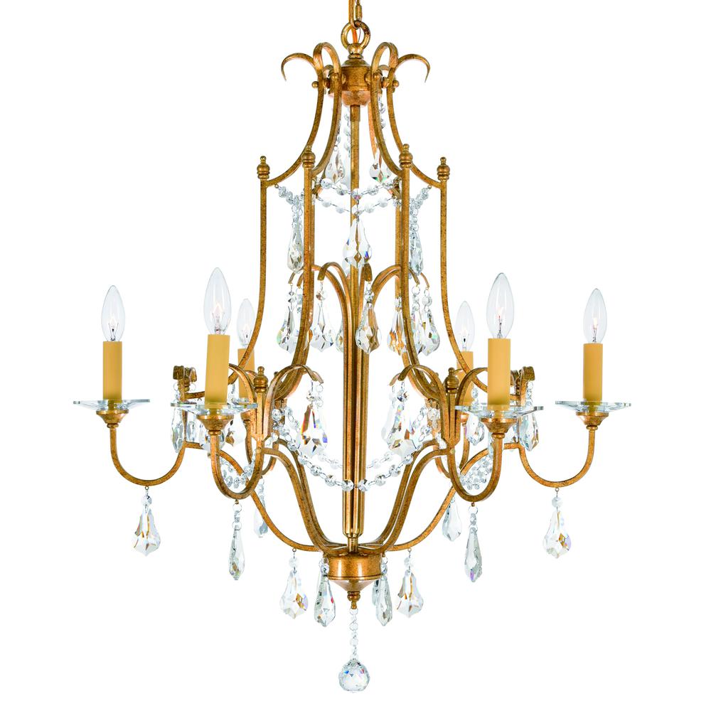 Electra 6 Light Up Chandelier With Oxidized Bronze Finish. Picture 5