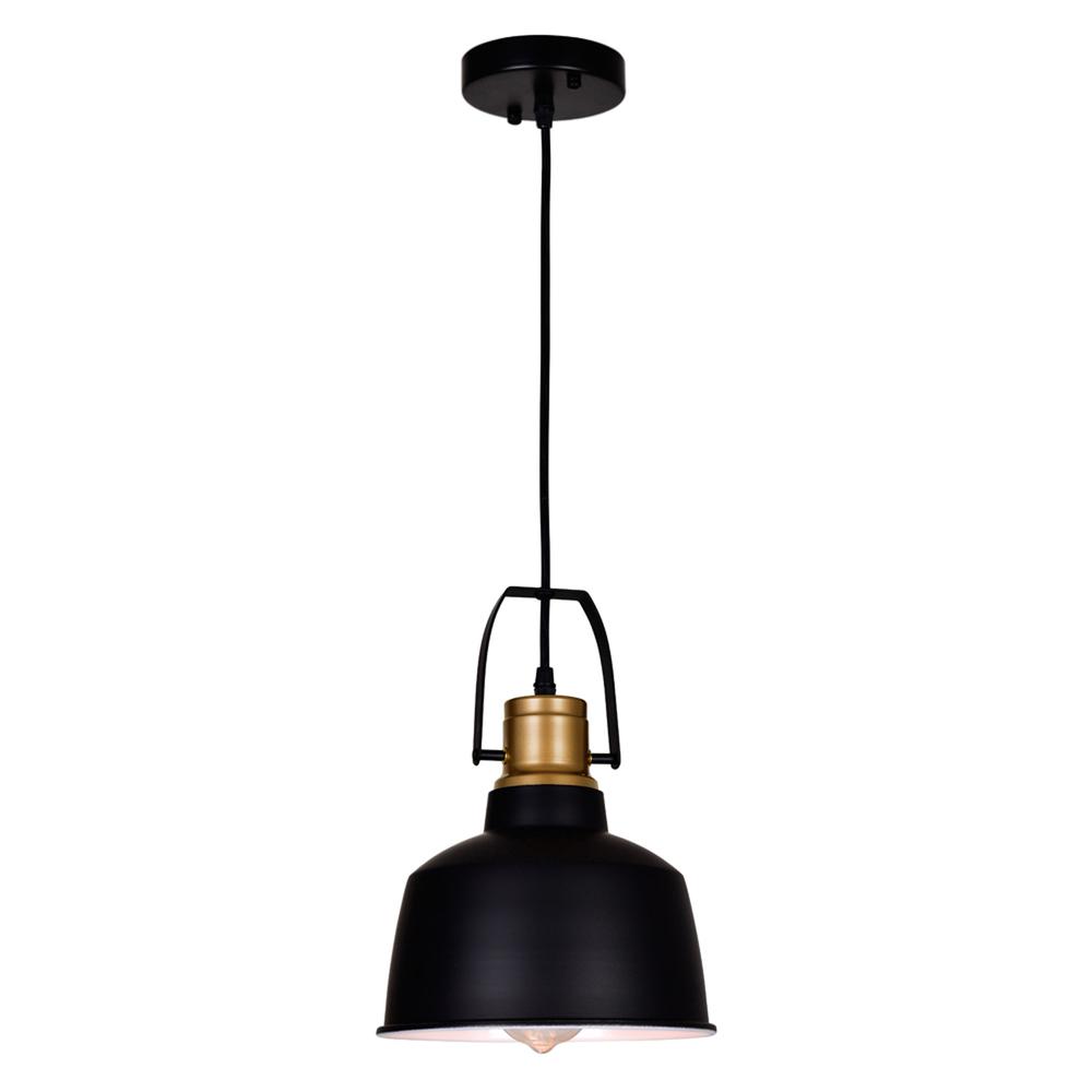 Elisa 1 Light Down Pendant With Black Finish. Picture 1