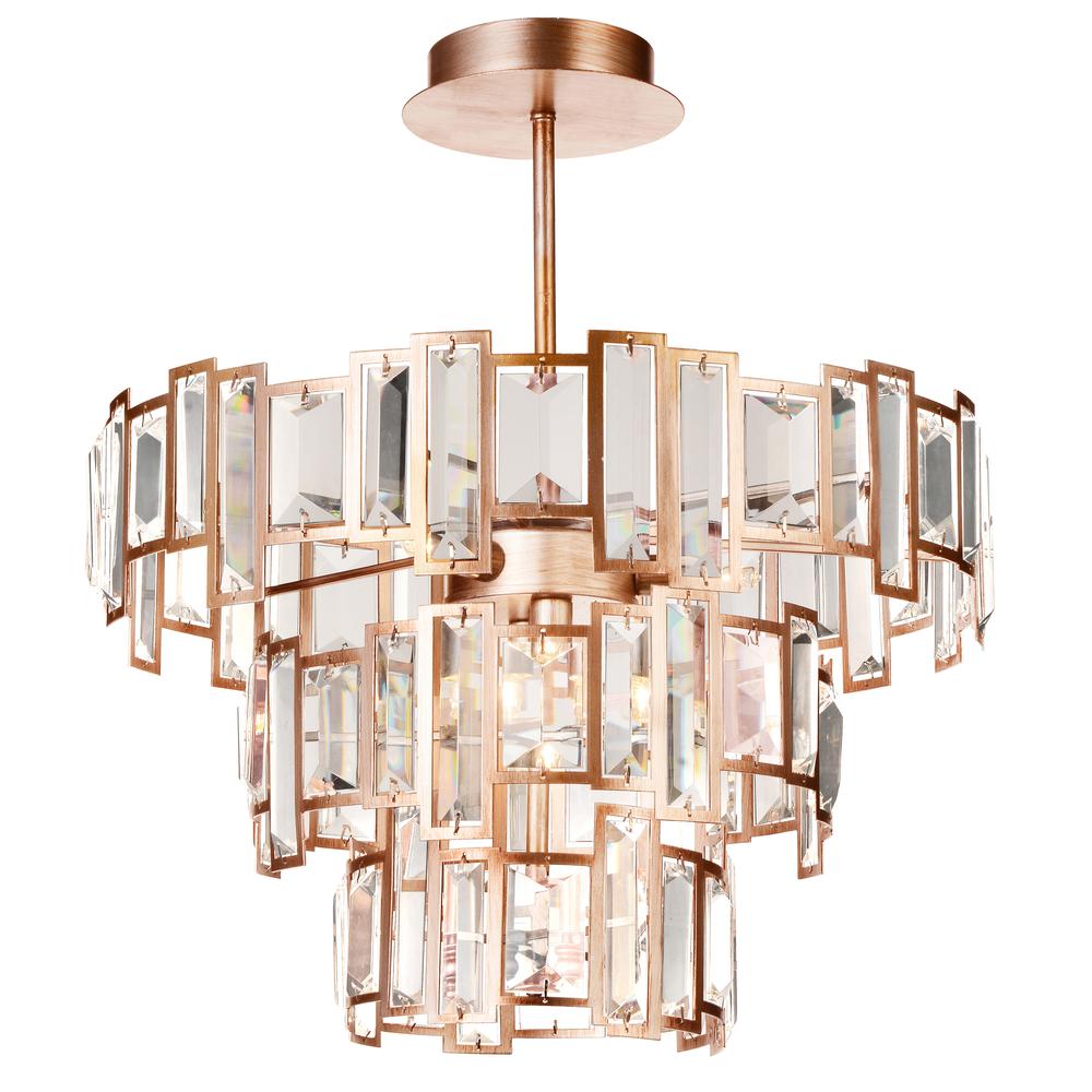 Quida 5 Light Down Chandelier With Champagne Finish. Picture 1
