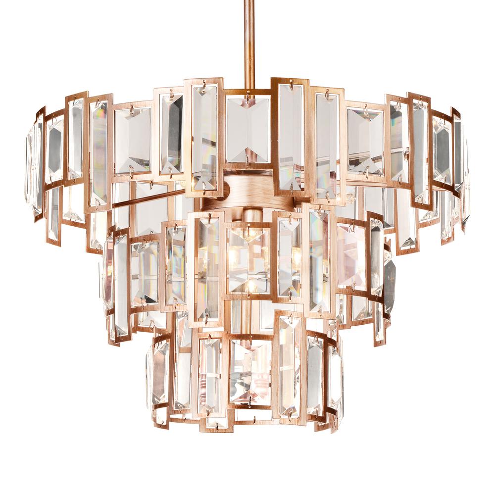 Quida 5 Light Down Chandelier With Champagne Finish. Picture 4
