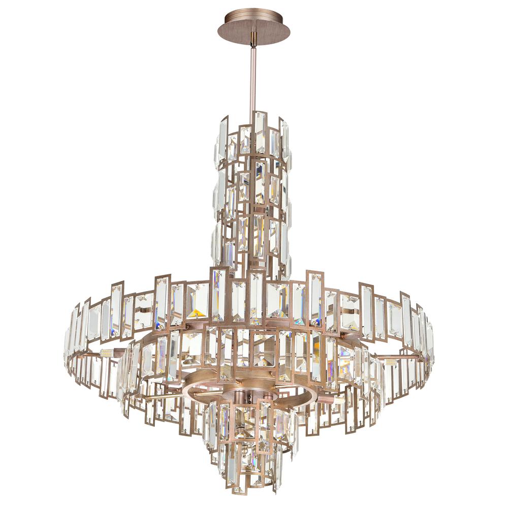 Quida 18 Light Down Chandelier With Champagne Finish. Picture 1