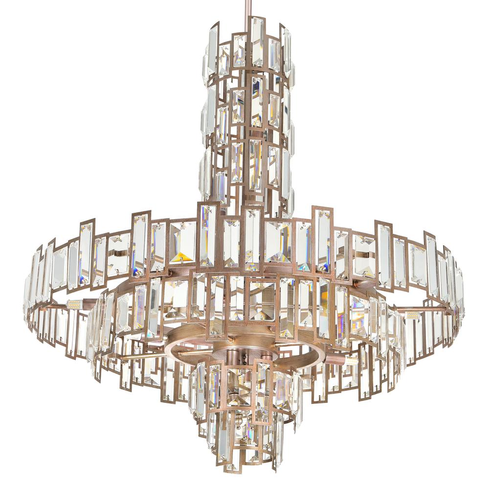 Quida 18 Light Down Chandelier With Champagne Finish. Picture 2