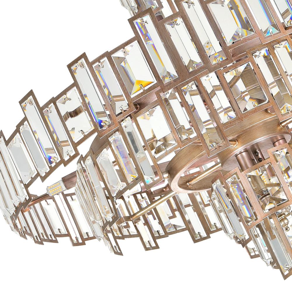 Quida 18 Light Down Chandelier With Champagne Finish. Picture 7