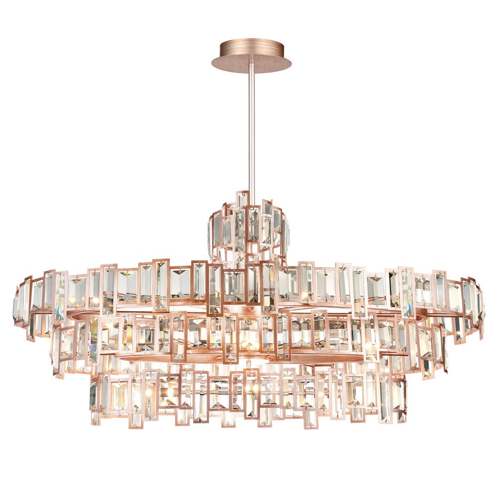 Quida 21 Light Down Chandelier With Champagne Finish. Picture 1