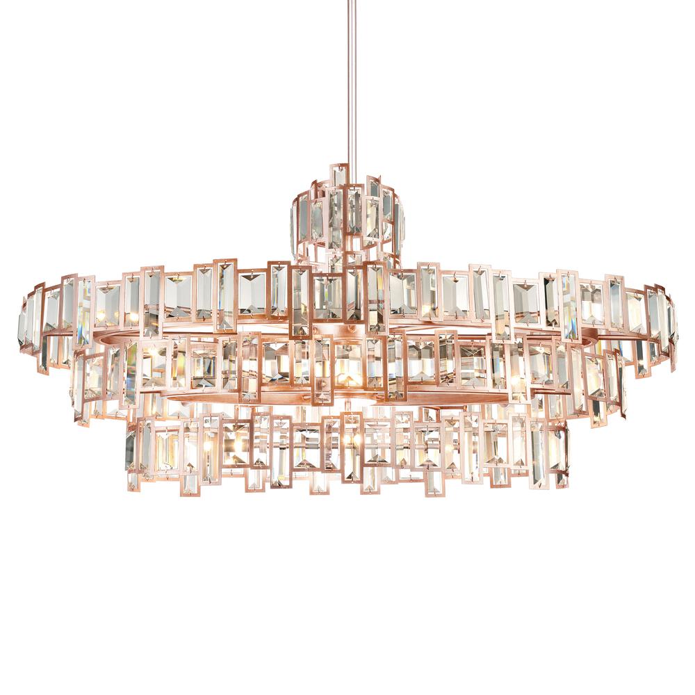 Quida 21 Light Down Chandelier With Champagne Finish. Picture 2