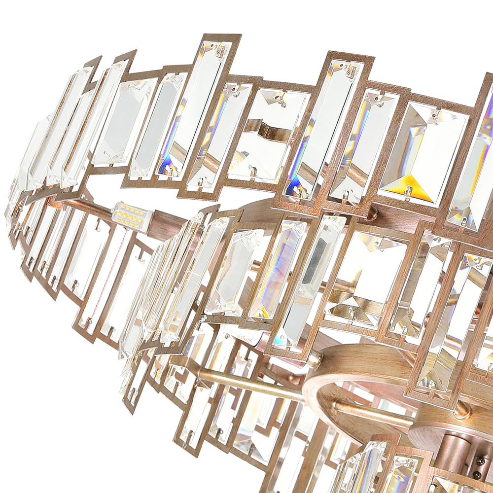 Quida 21 Light Down Chandelier With Champagne Finish. Picture 3