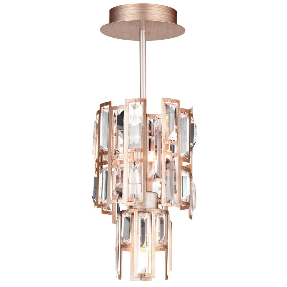 Quida 3 Light Down Chandelier With Champagne Finish. Picture 1