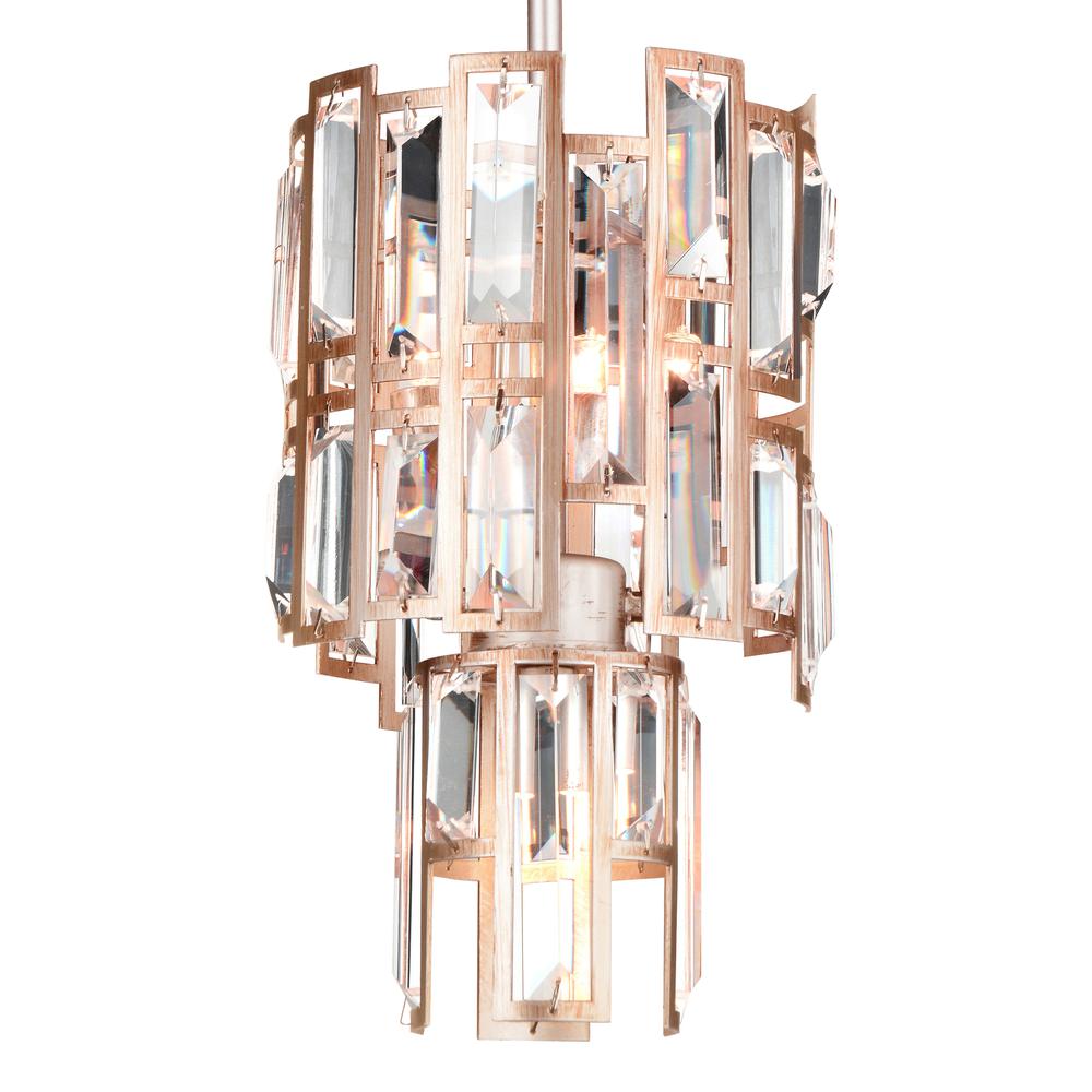 Quida 3 Light Down Chandelier With Champagne Finish. Picture 2