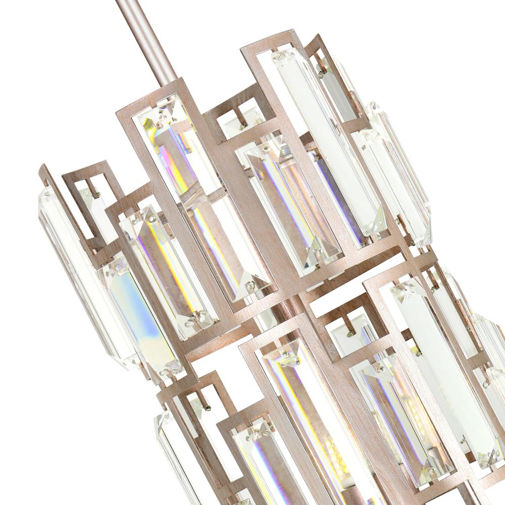 Quida 3 Light Down Chandelier With Champagne Finish. Picture 3