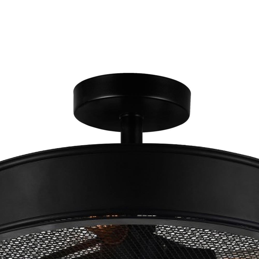 Tigris 3 Light Drum Shade Flush Mount With Black Finish. Picture 5