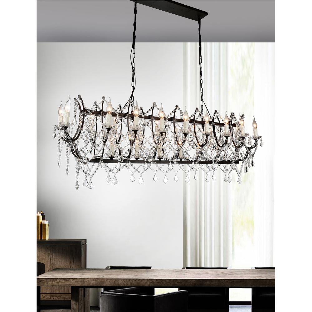 Phraya 21 Light Up Chandelier With Light Brown Finish. Picture 2