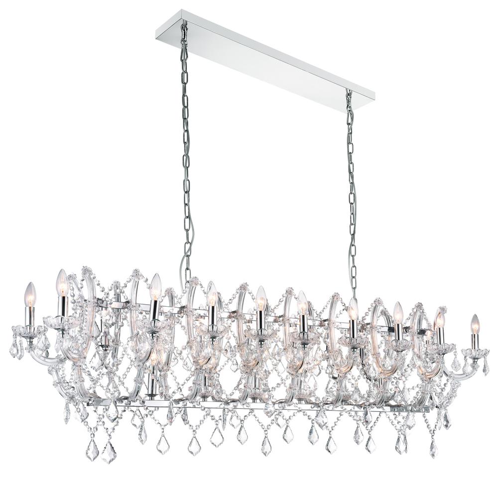 Aleka 24 Light Candle Chandelier With Chrome Finish. Picture 1