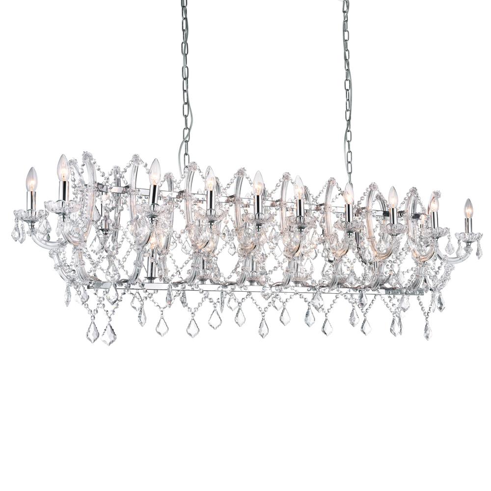 Aleka 24 Light Candle Chandelier With Chrome Finish. Picture 2
