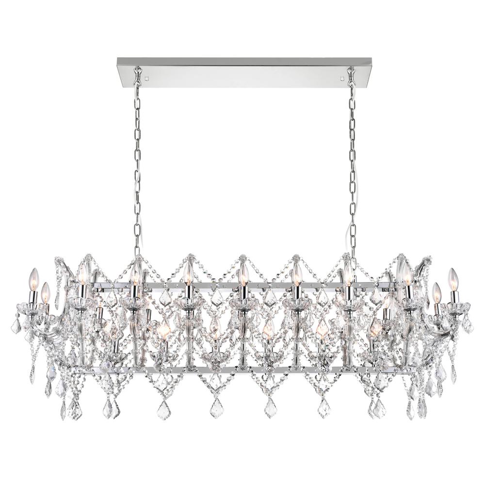 Aleka 24 Light Candle Chandelier With Chrome Finish. Picture 3