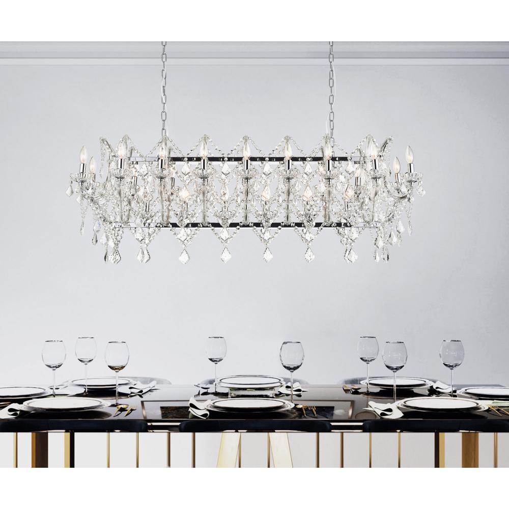 Aleka 24 Light Candle Chandelier With Chrome Finish. Picture 8