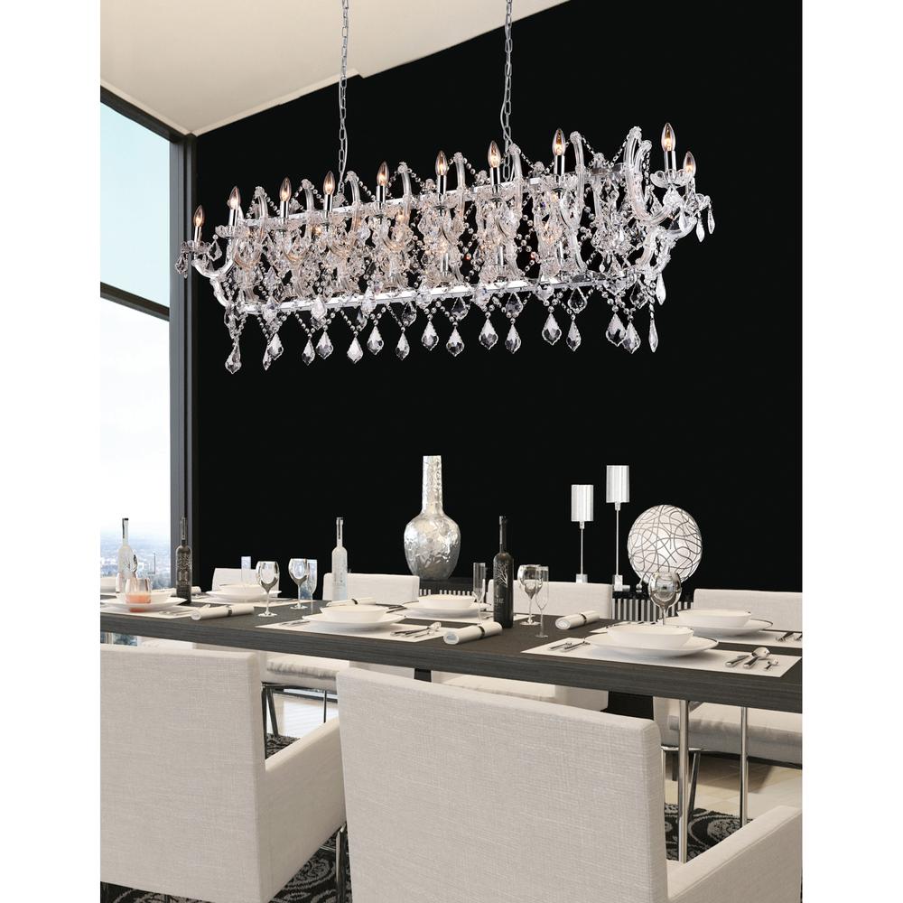 Aleka 24 Light Candle Chandelier With Chrome Finish. Picture 7