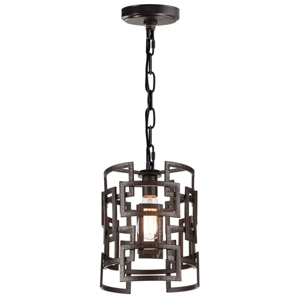 Litani 1 Light Down Chandelier With Brown Finish. Picture 1