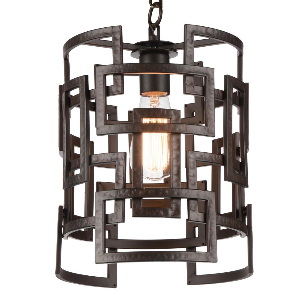Litani 1 Light Down Chandelier With Brown Finish. Picture 2
