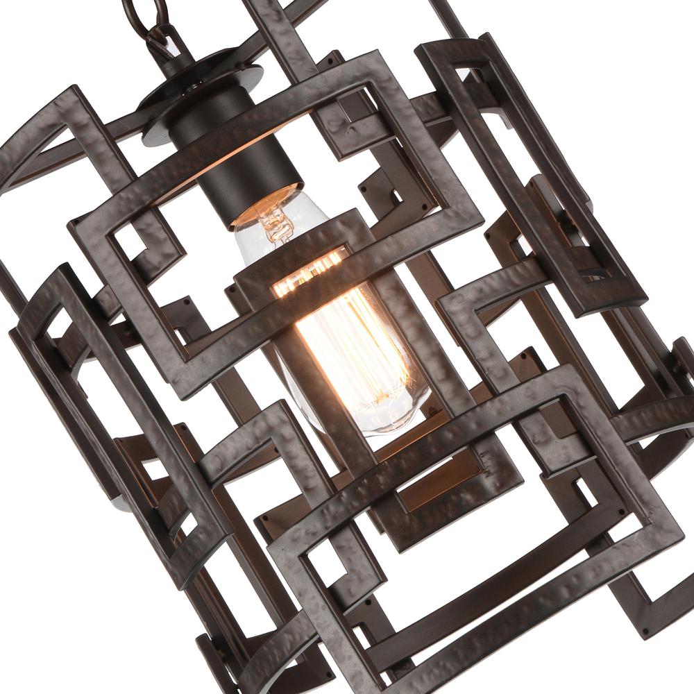 Litani 1 Light Down Chandelier With Brown Finish. Picture 4