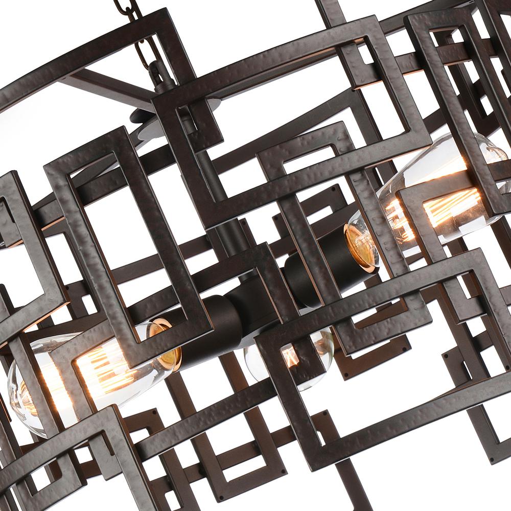 Litani 3 Light Down Chandelier With Brown Finish. Picture 6