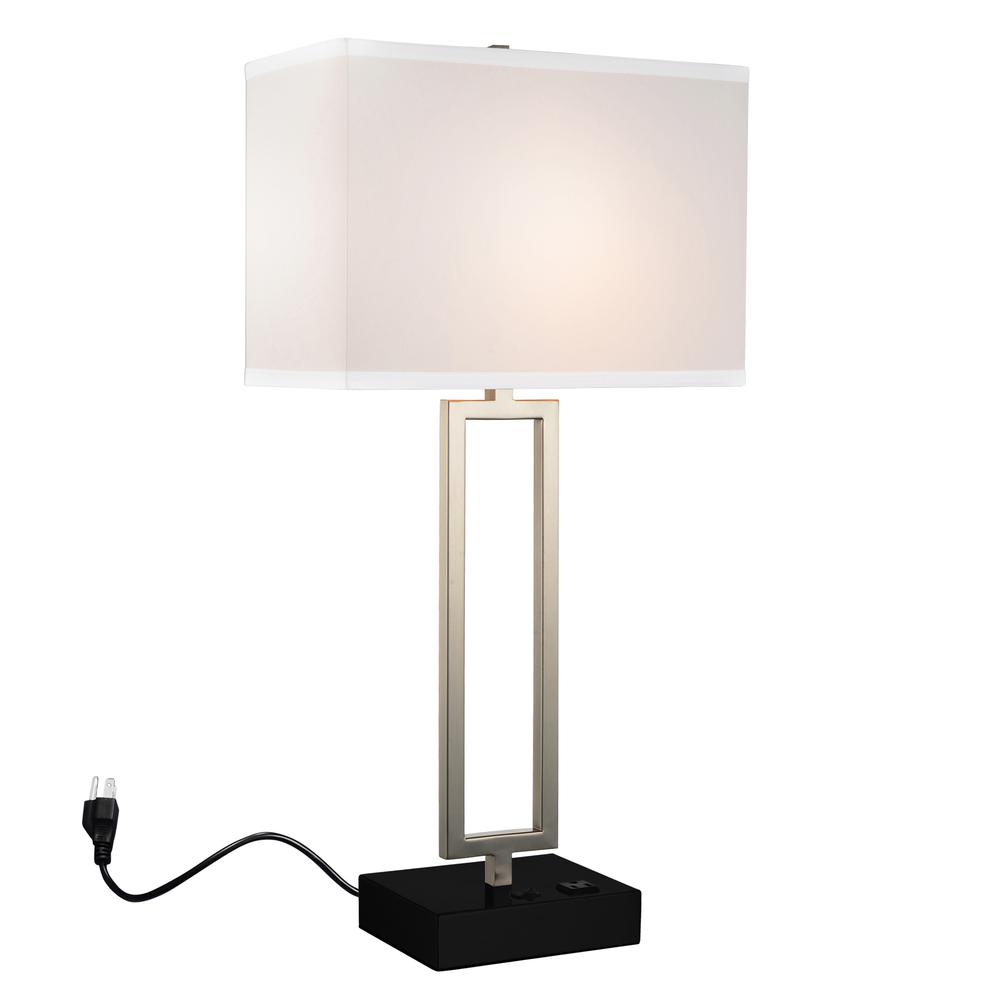 Torren 1 Light Table Lamp With Satin Nickel Finish. Picture 1