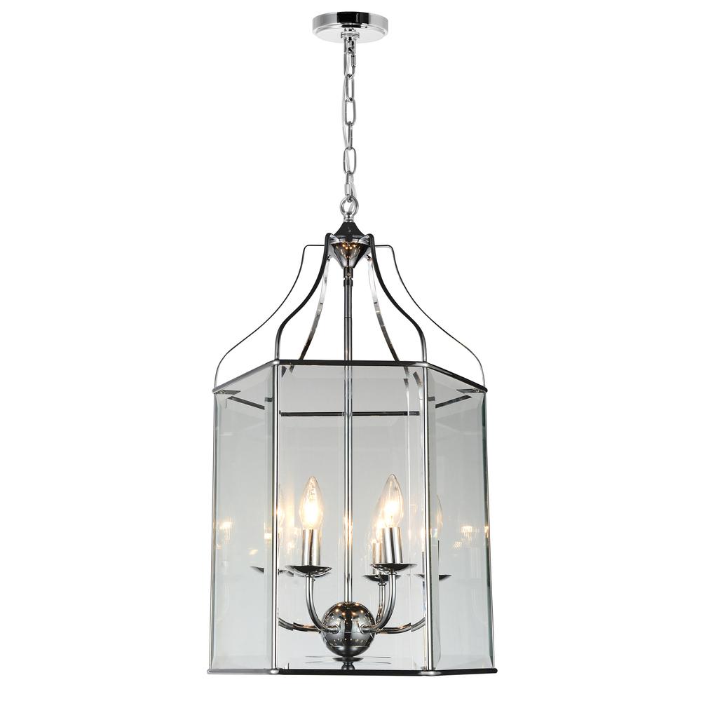 Maury 6 Light Up Chandelier With Chrome Finish. Picture 1