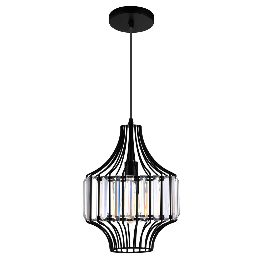 Alethia 1 Light Down Pendant With Black Finish. Picture 1