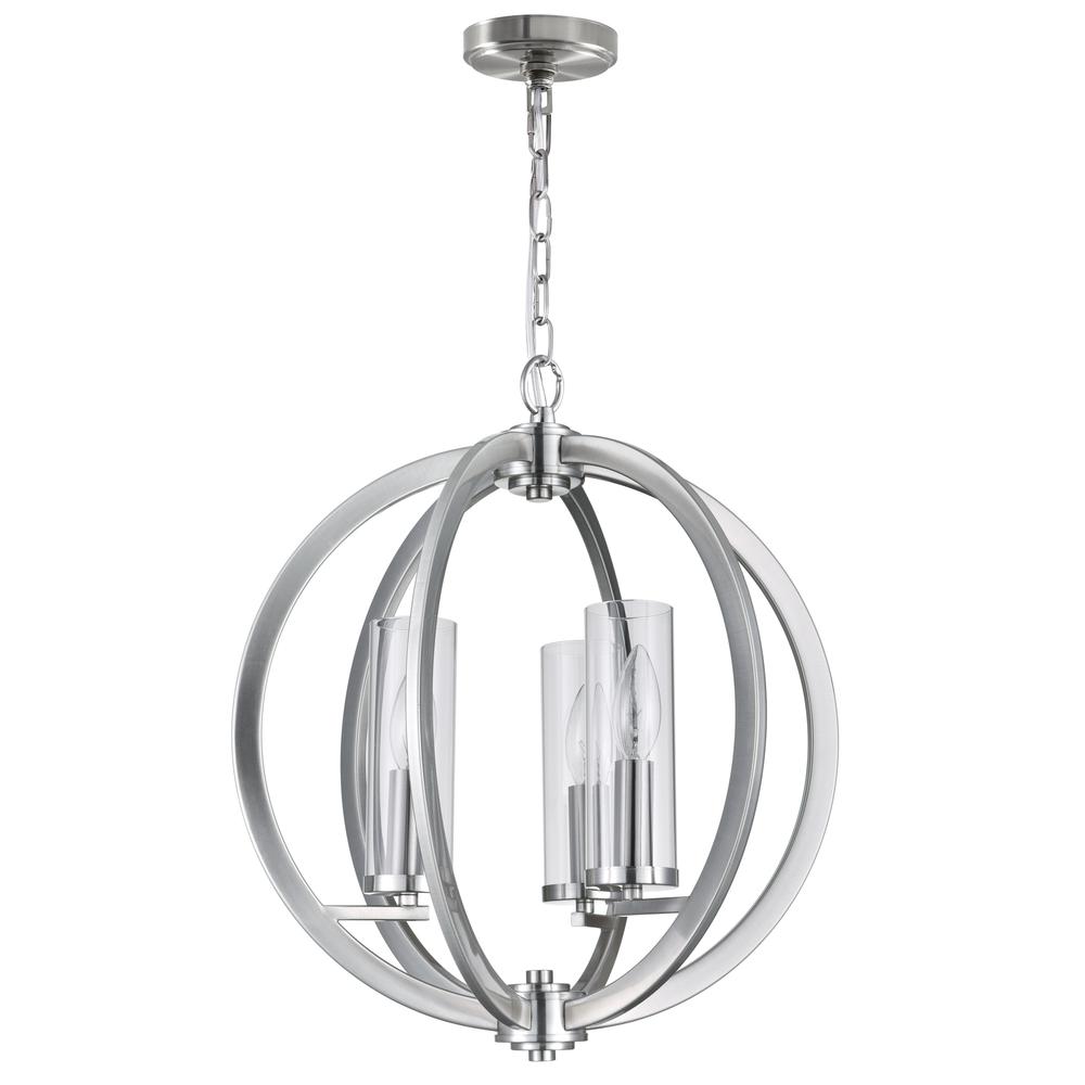 Elton 3 Light Chandelier With Satin Nickel Finish. Picture 5