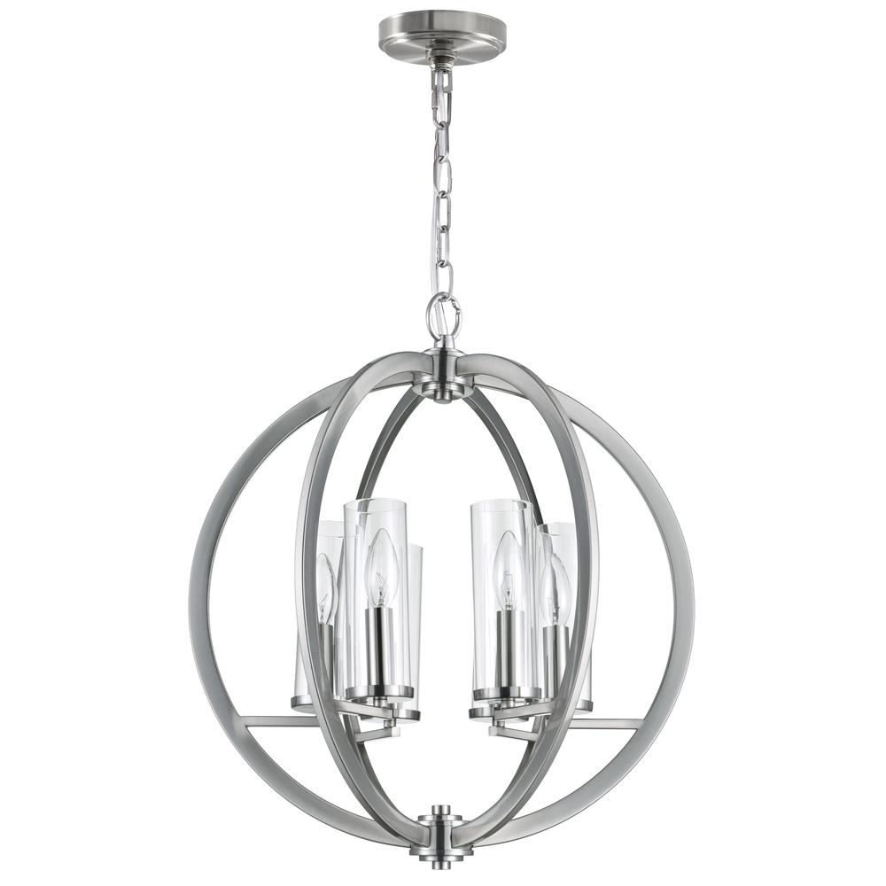 Elton 6 Light Chandelier With Satin Nickel Finish. Picture 4