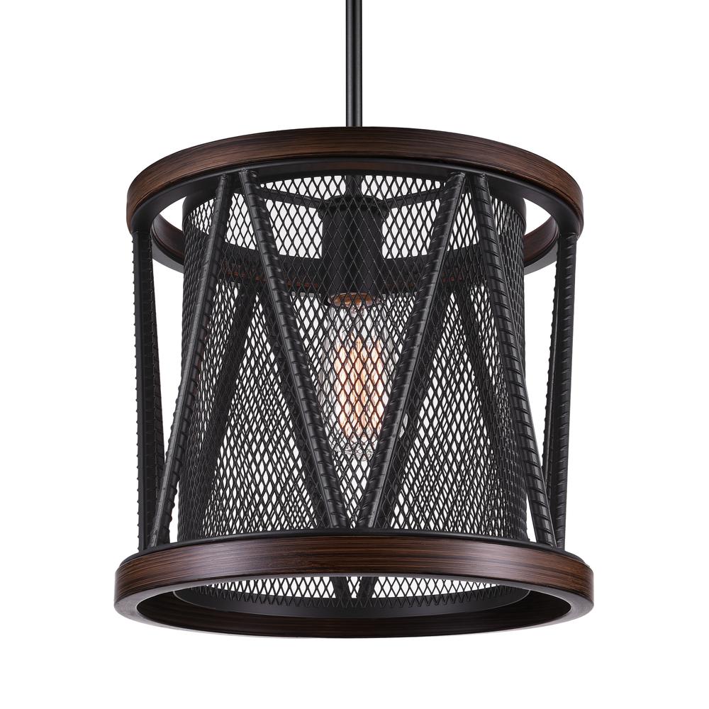 Parsh 1 Light Drum Shade Mini Chandelier With Pewter Finish. Picture 3