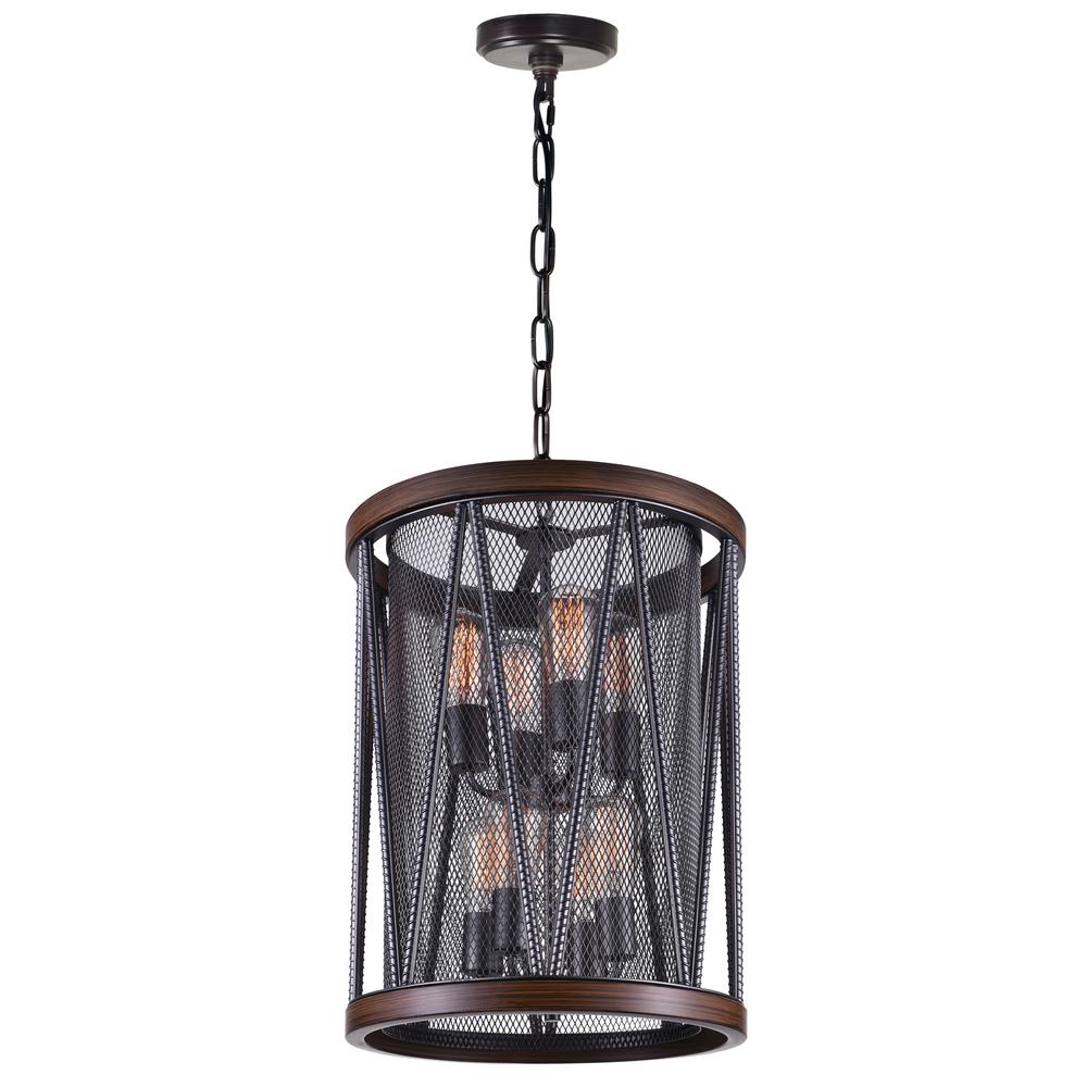 Parsh 8 Light Drum Shade Chandelier With Pewter Finish. Picture 1
