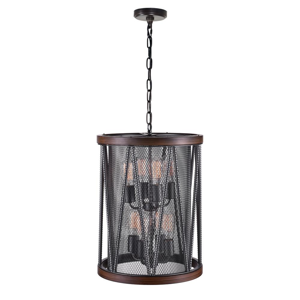 Parsh 8 Light Drum Shade Chandelier With Pewter Finish. Picture 2