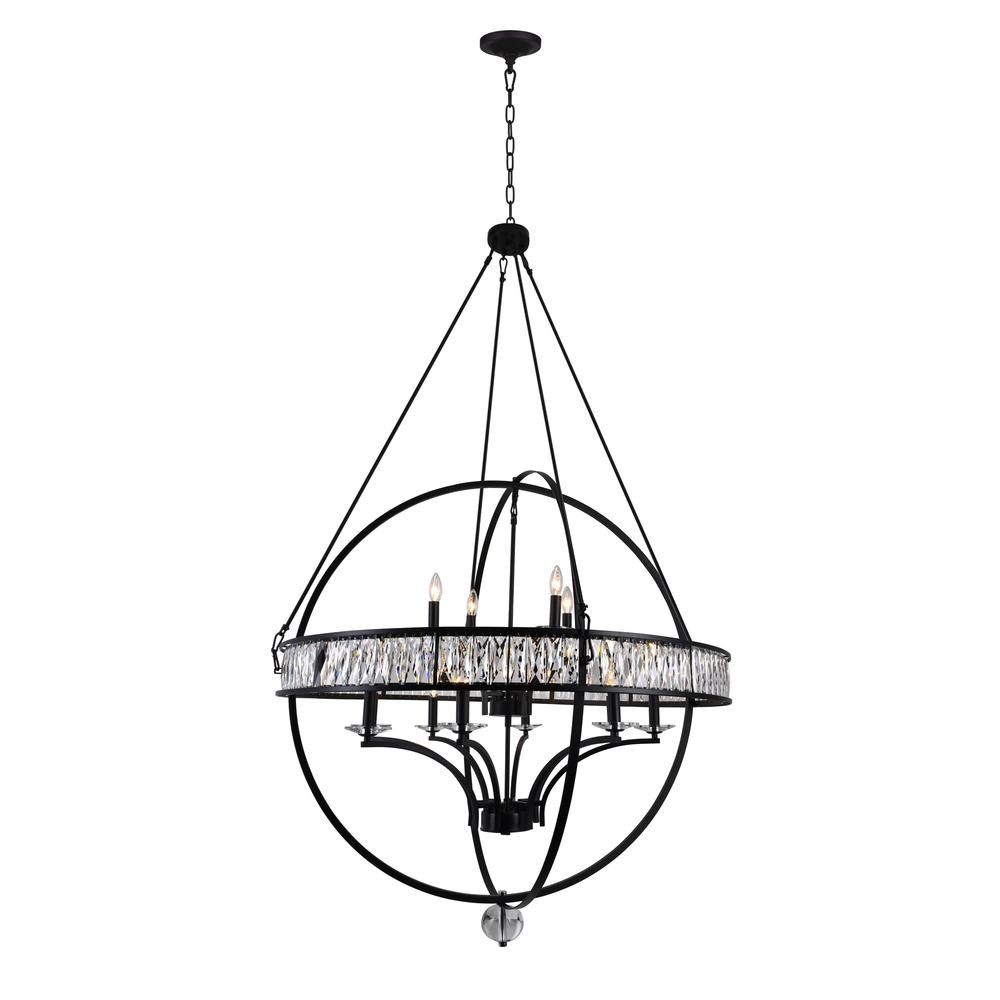 Arkansas 12 Light Chandelier With Black Finish. Picture 1